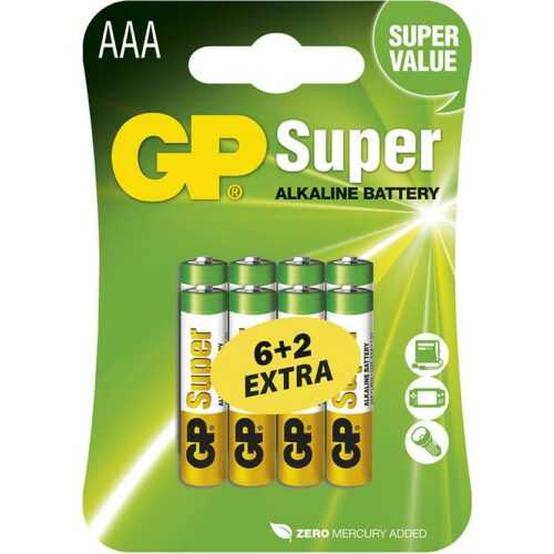 Baterie Super B13118 GP LR03 6 + 2BL BAUMAX