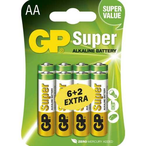 Baterie Super B13218 GP LR6 6 + 2BL BAUMAX