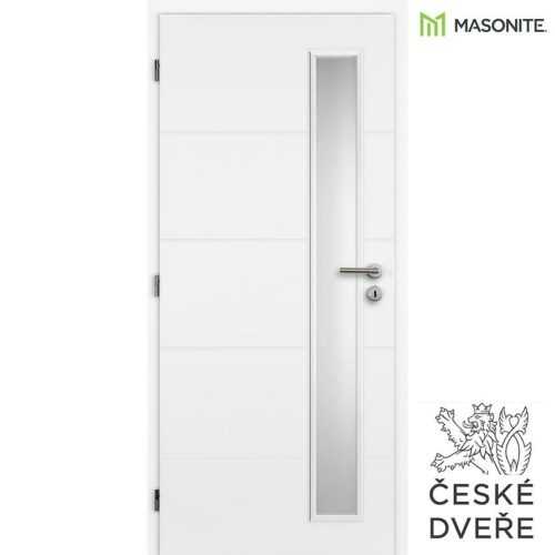 Interiérové dveře Quatro Vertika Sklo Bílé 60L MASONITE