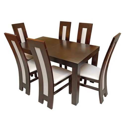 Jídelní set Carmen 1+6 Hnědý 140x80+40 BAUMAX