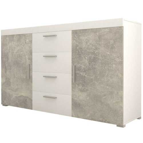 Komoda Tom 150cm Bílý/Beton BAUMAX