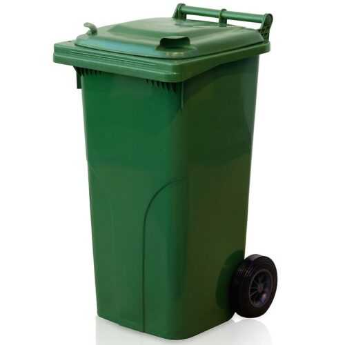 Mobilní plastová popelnice zelená 120 BAUMAX