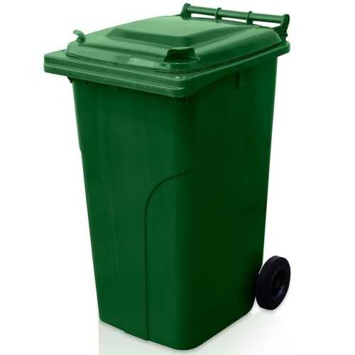 Mobilní plastová popelnice zelená 240 BAUMAX