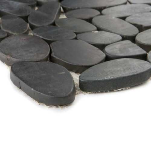Mozaika Kiesel black flat mat 47673 30x30 EURO STONE