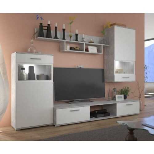 Obývací Stěna 230cm Blues Bílá Beton BAUMAX
