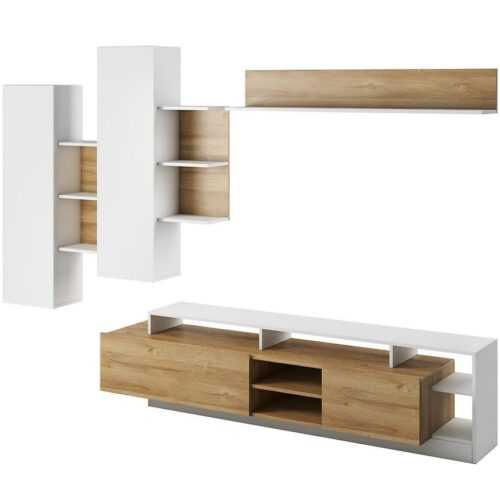 Obývací Stěna Alva 260cm Grande Oak/Bíly Mat BAUMAX