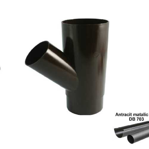 Odbočka antracit-metalic 105/75 mm/45° MARLEY