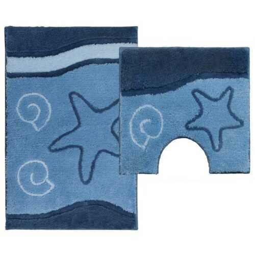 Sada koberečků 2dílná Ocean tmavy modry 85x55cm a 55x45cm BAUMAX