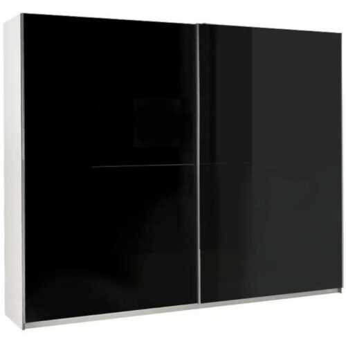 Skříň Lux 244 cm Bílá /Černá Lesk BAUMAX