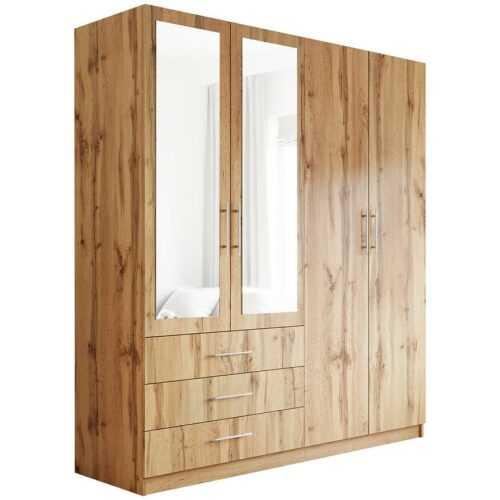 Skříň Pekin D4 196cm Dub Wotan/Zrcadlo BAUMAX