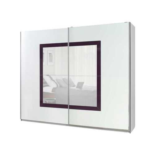 Skříň Se Zrcadlem Lux 244 cm Bílá Lesk BAUMAX