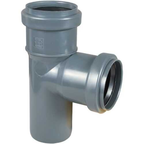 T-kus šedý ø50 x 90º PREVEX