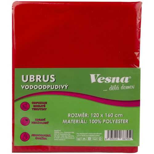 Ubrus 120x160 vodoodpudivá úprava červená VESNA