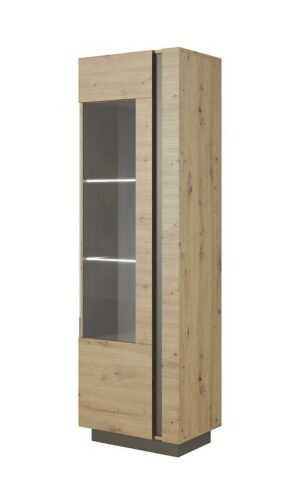 Vitrína 60 Arco B Dub Artisan/Šedá Grafit BAUMAX