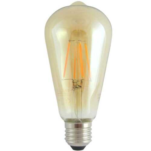 Žárovka LED 8W E27 gold decor filament ST64 1600K BAUMAX
