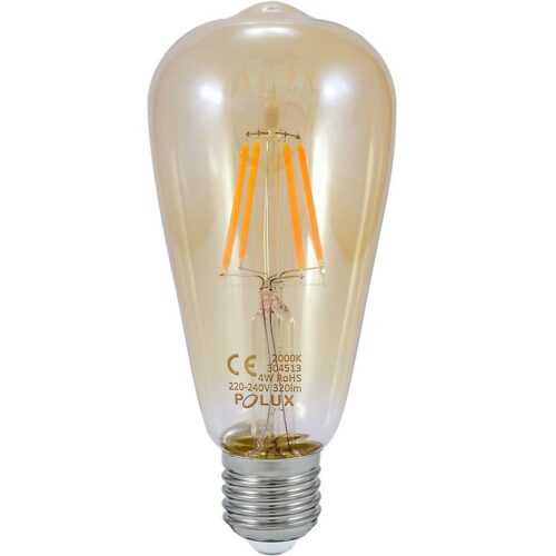 Žárovka LED ST64 E27 4W Filament Vintage Amber 304513 POLUX