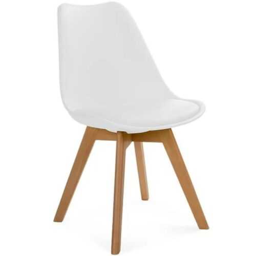Židle Fiord Bílá/Eko-Kůže/Buk BAUMAX