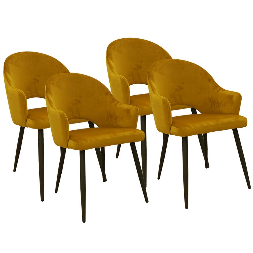 Židle Goda Žlutá/Černá – 4 ks Baumax