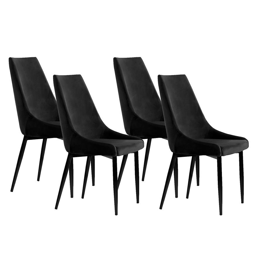Židle Luis Velvet Černá/ Noha Černá - 4 ks Baumax