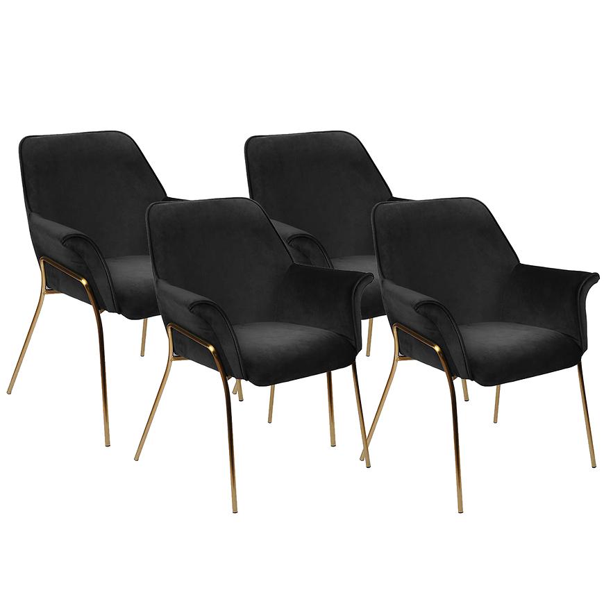 Židle Margot Černá/ Noha Zlatý - 4 ks Baumax