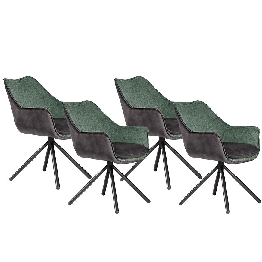 Židle Montreal Zelená+Šedá / Noha Černá - 4 ks Baumax