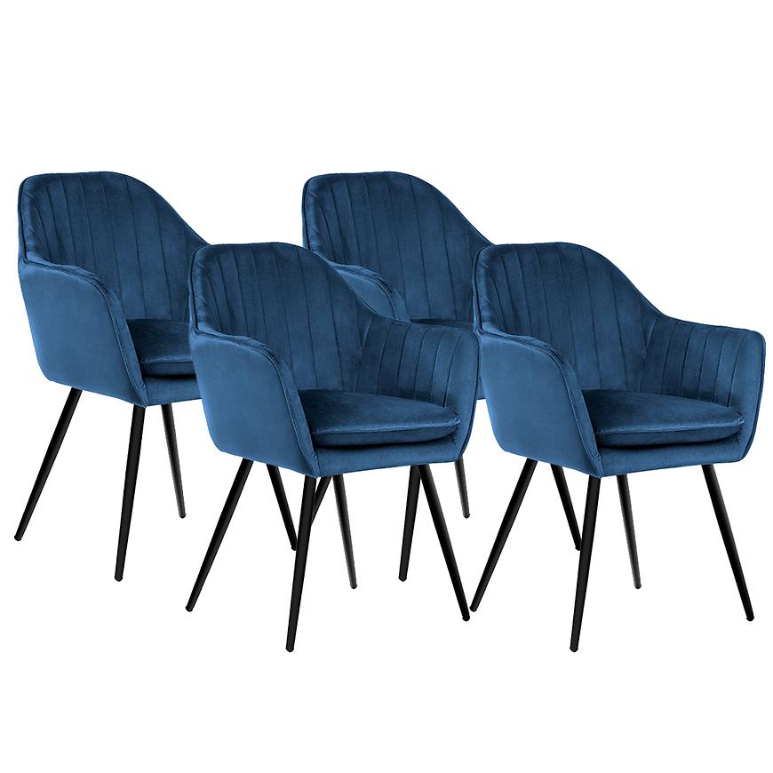 Židle Roma 2 Tmavě modrá/ Noha Černá - 4 ks Baumax