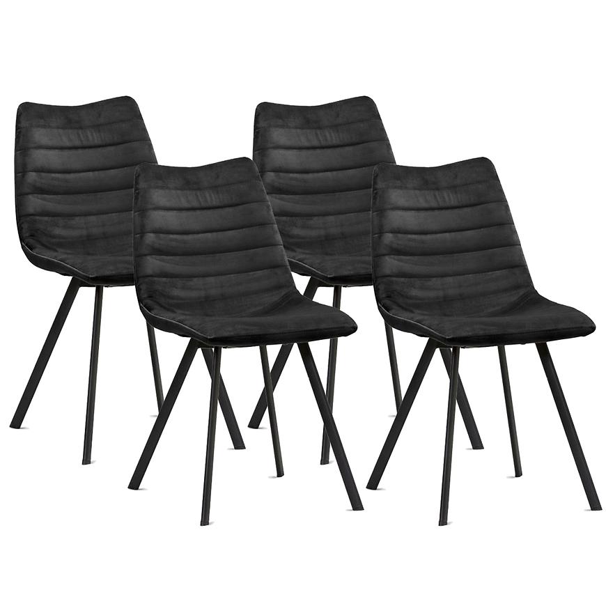 Židle Roxa Černá/ Noha Černá - 4 ks Baumax