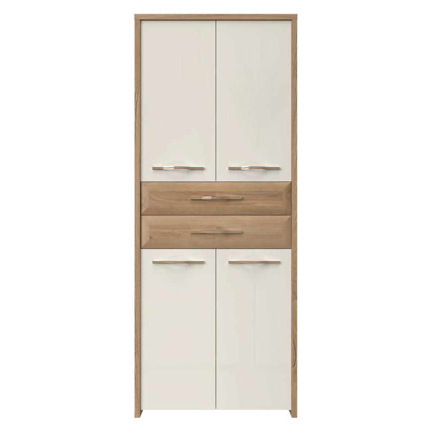 Skříň 4D2S Gala V42 pacific walnut/beige Baumax