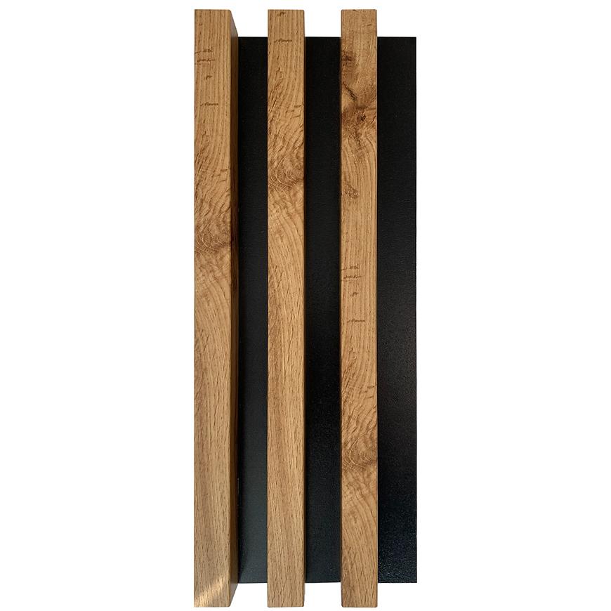 Lamelový panel 3D dąb wotan / černý 41x190x2750mm Parquet Mercado Premium