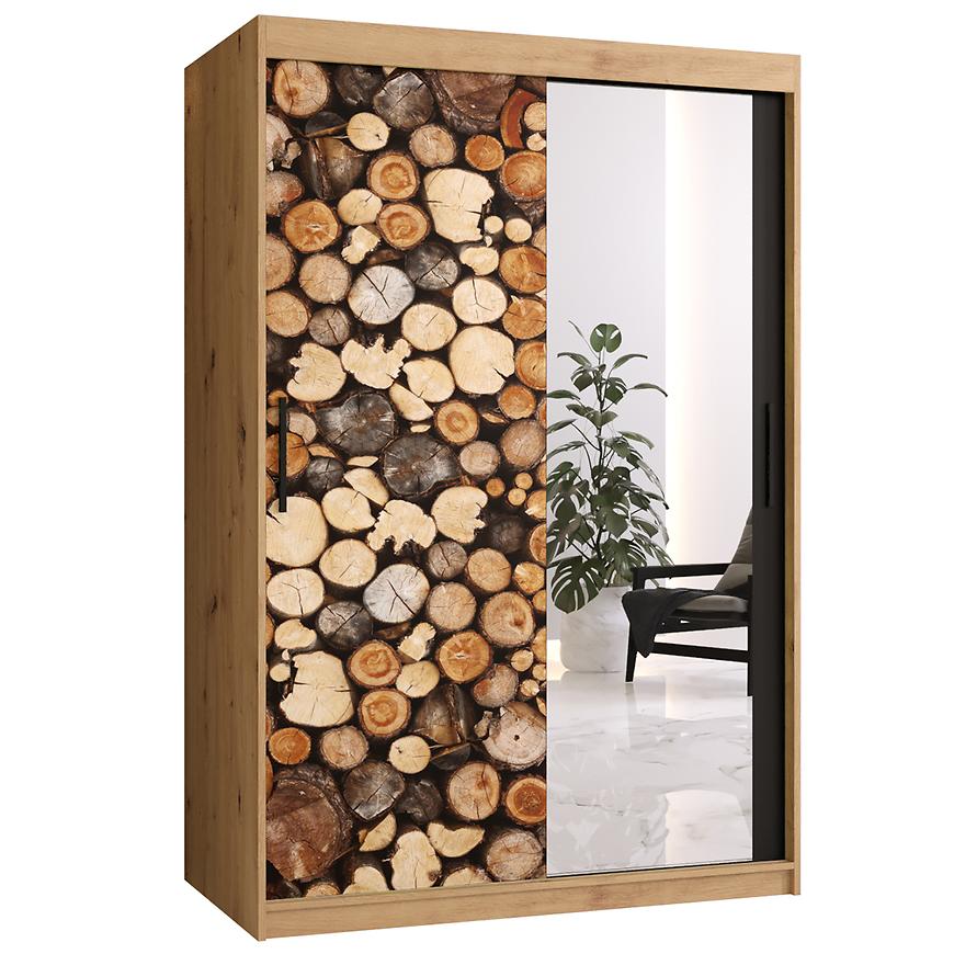 Skříň COUNTRY 2 120 dub ARTISAN/zrcadlo Baumax