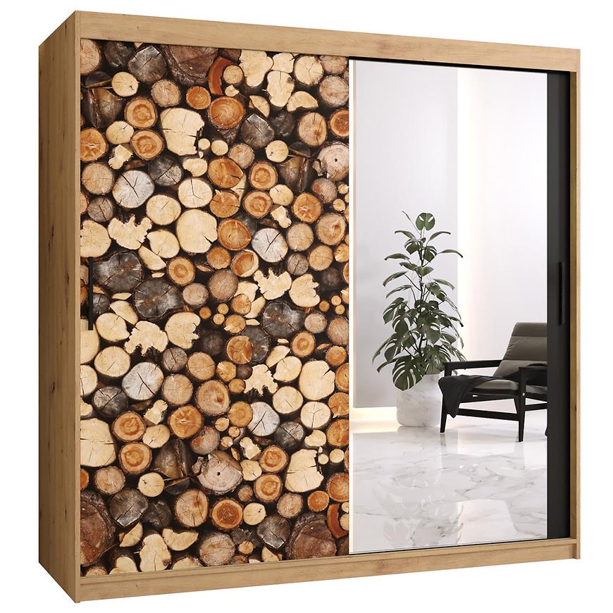 Skříň COUNTRY 2 180 dub ARTISAN/zrcadlo Baumax