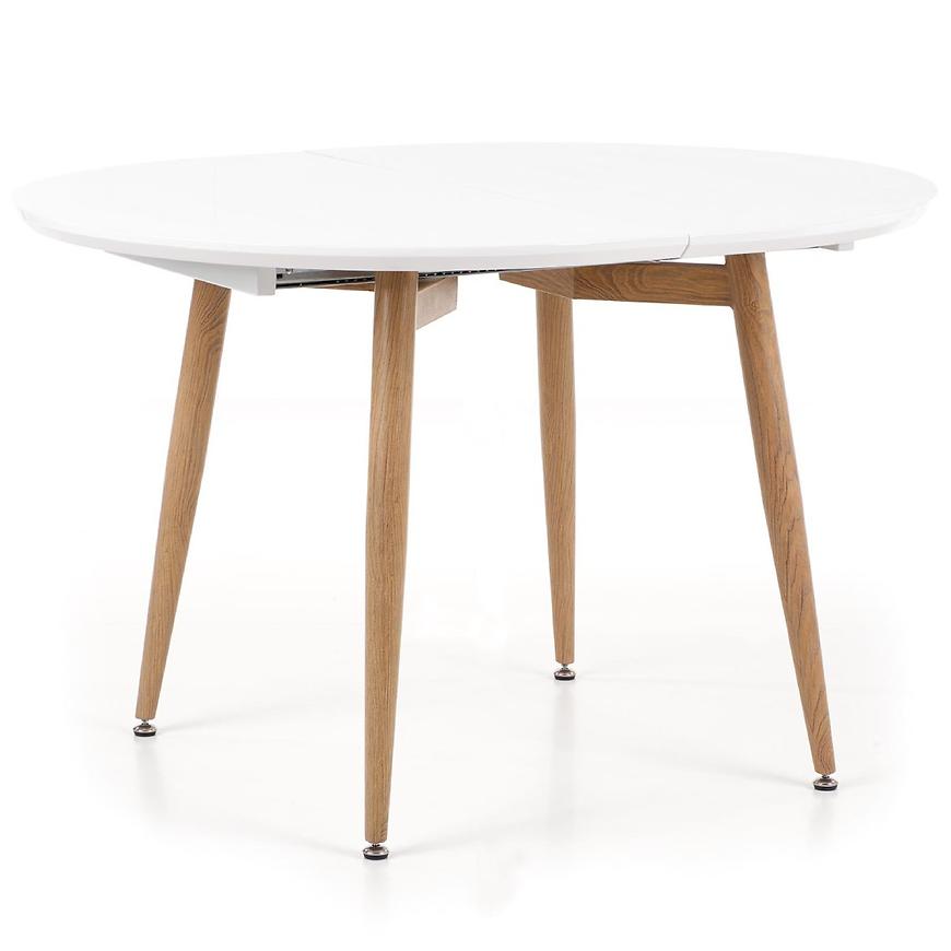 Stůl Edward 120/200 Mdf/Ocel – Bílý/Dub San Remo Baumax