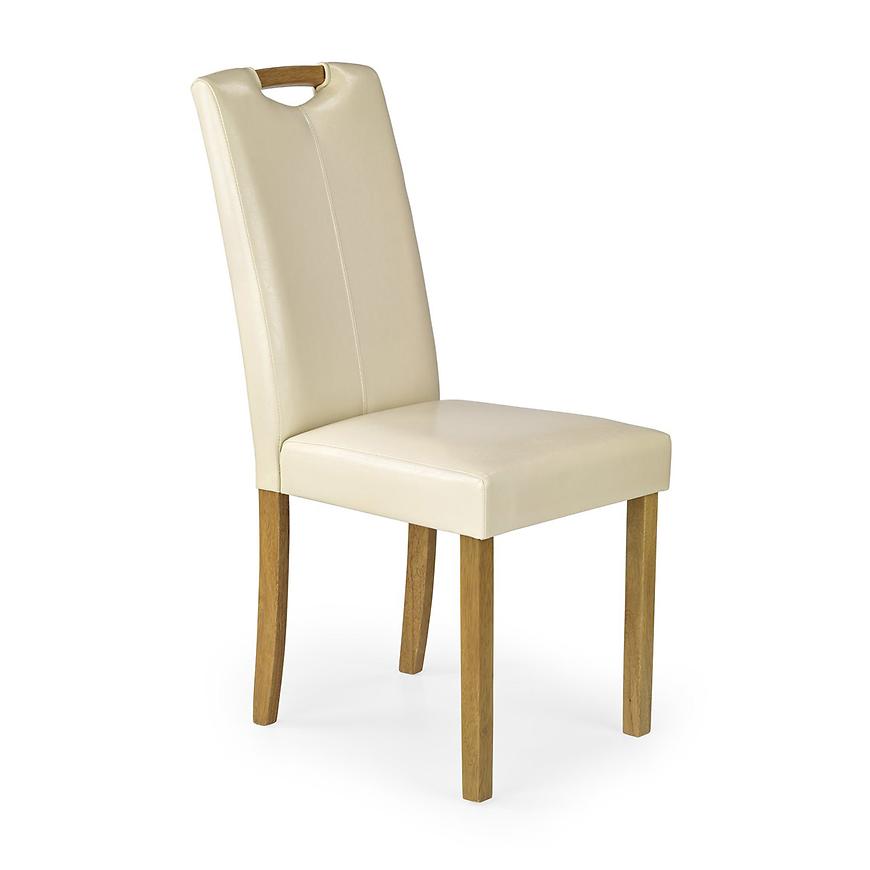Židle Caro dřevo/eko kůže buk/krémová 42x58x96 Baumax