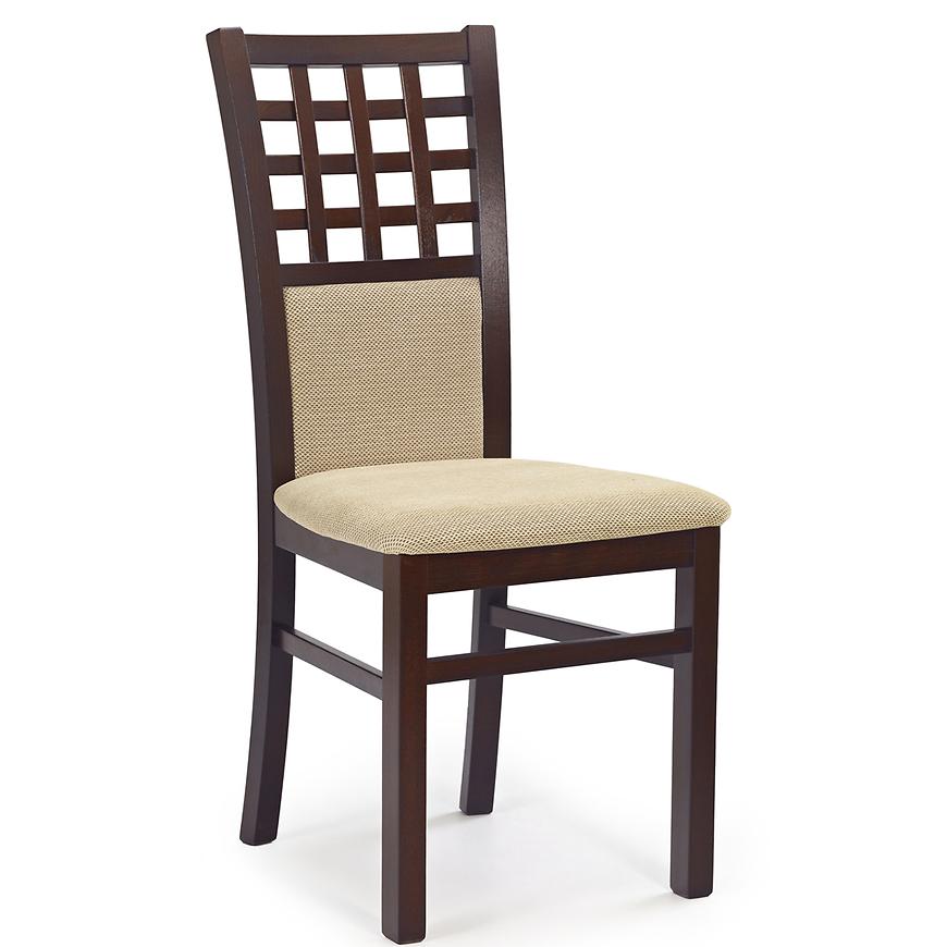 Židle Gerard 3 dřevo/látka tmavý ořech/torent béžová Baumax