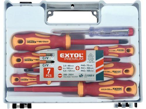 EXTOL PREMIUM 53087 sada elektrikářských izolovaných šroubováků se zkoušečkou