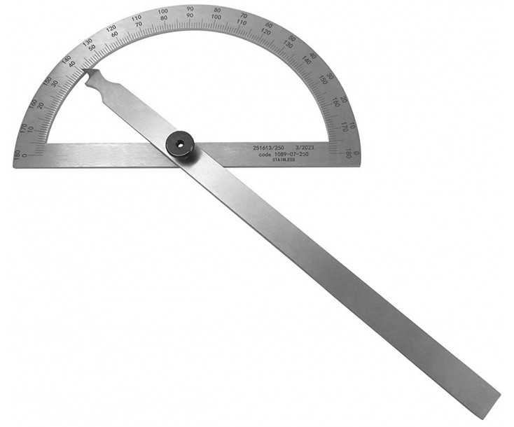 K-MET 1089-07-250 úhloměr 250x400mm 0-180° NEREZ