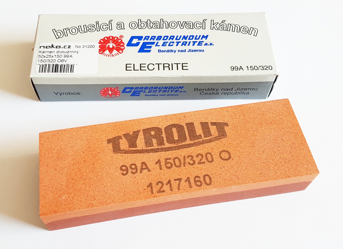 Kámen dvouzrnný 50x25x150 99A 150/320 O6V CARBORUNDUM