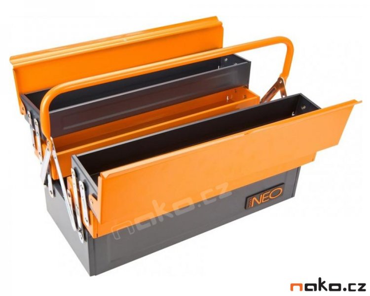 NEO TOOLS kufr na nářadí 450mm plechový rozkládací 84-100