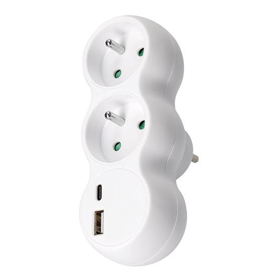 SOLIGHT P100USBC rozbočka s USB A+C nabíječkou