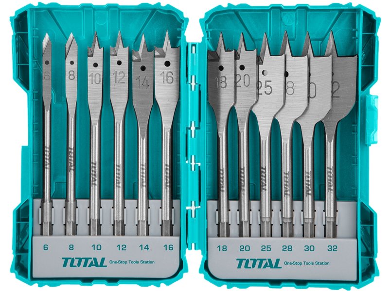 TOTAL TACSDL1201 sada plochých vrtáků do dřeva 6-32mm