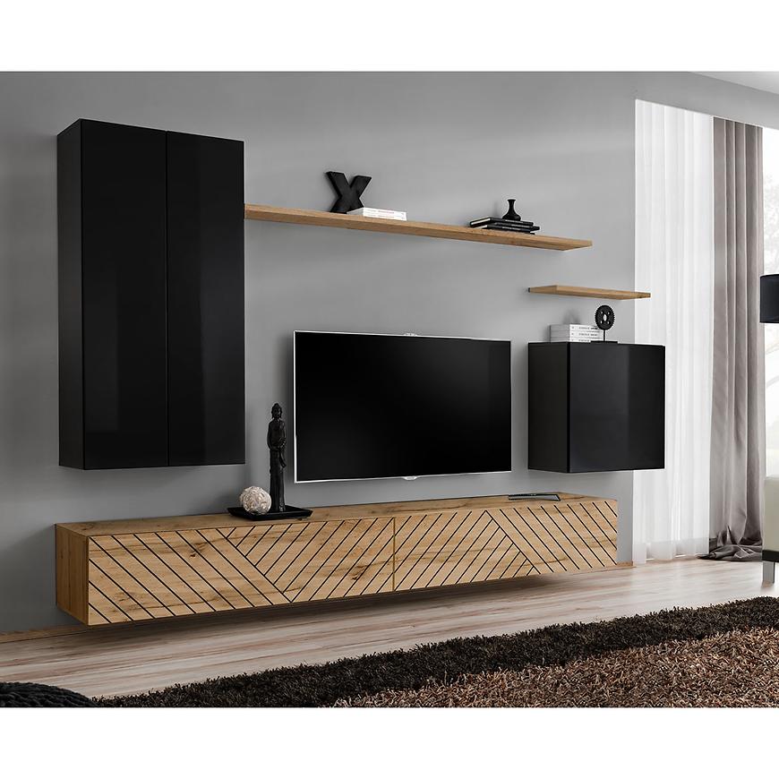 Obývací Stěna Switch II Line Černá/Wotan Baumax