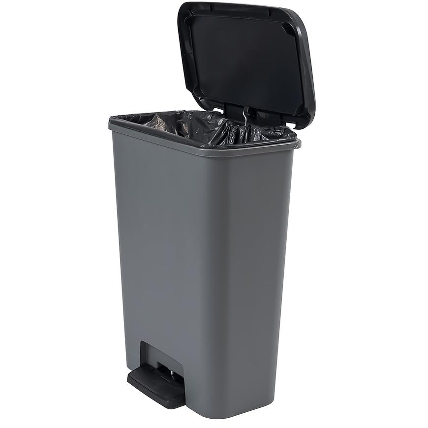 Odpadkový koš nášlapný Compatta 50L šedý/černý