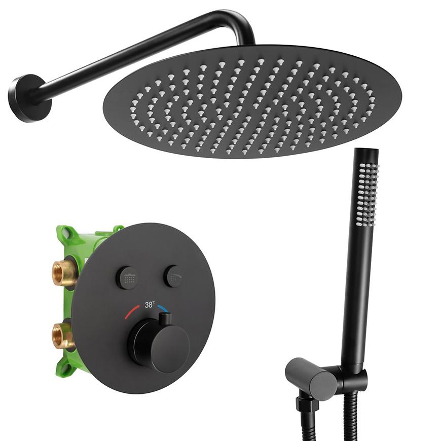 Podomítkový sprchový set s termostatem Lungo-Miller Rea P6713 černý Baumax