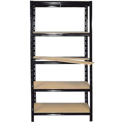 Kovový regál RNDU czarny 180x90x30 cm – 5 polic/175 kg TRESTLES