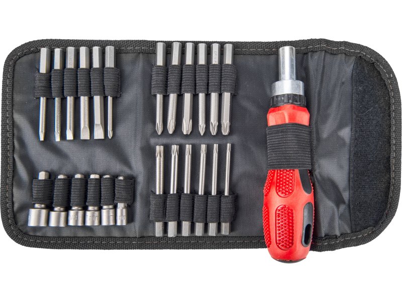 EXTOL PREMIUM 8819155 šroubovák ráčnový s bity sada 25ks v pouzdře