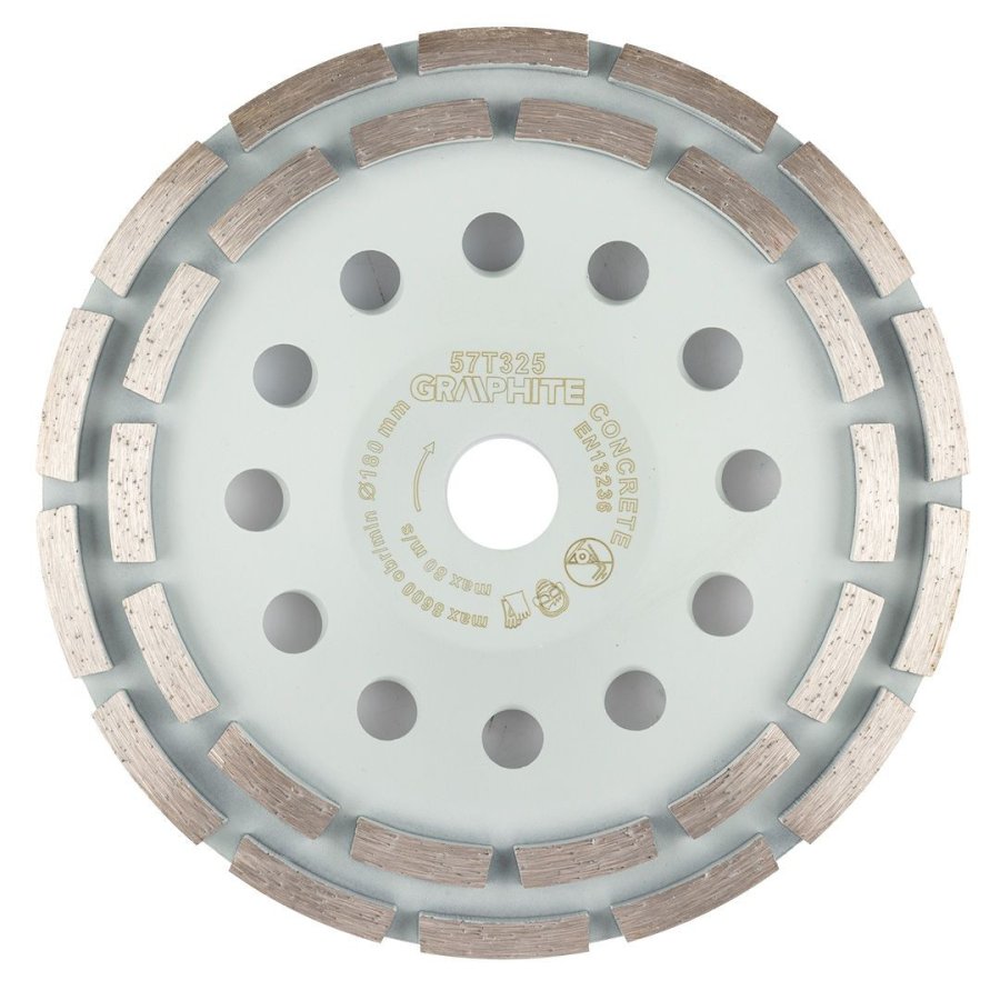 VERTO GRAPHITE 57T325 kotouč diamantový brusný dvouřadý 180mm