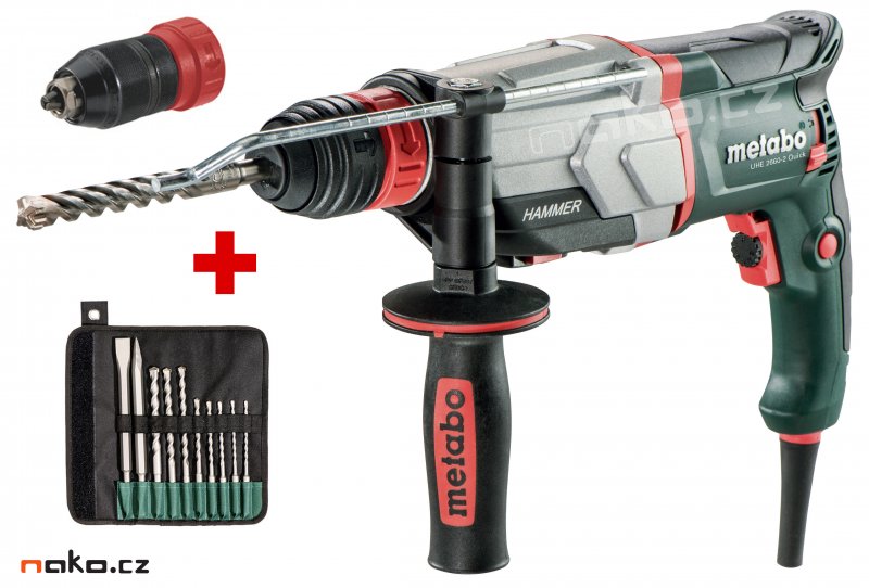 METABO UHE 2660-2 Quick Set kombi SDS+ multifunkční kladivo + sada vrtáků 60069751