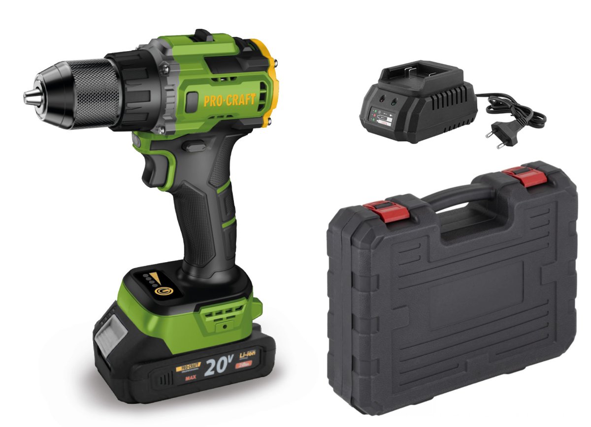 PROCRAFT PA18LiH aku vrtačka bezuhlíková 20V LiIon 2Ah PA18LiH-1B-C