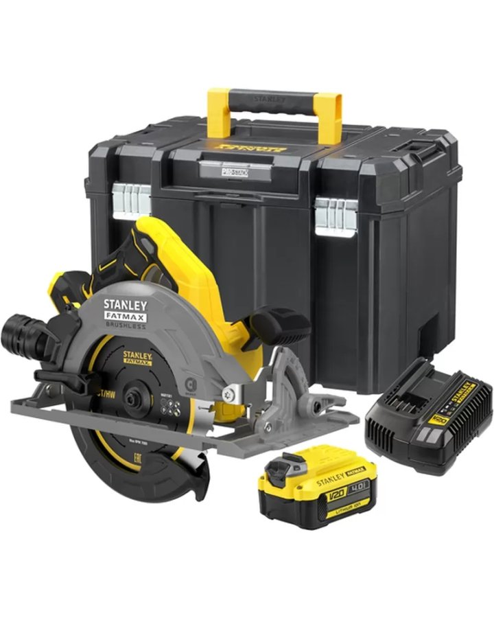 STANLEY FATMAX SFMCS551M1T aku kotoučová pila 190mm 18V LiIon 4Ah V20 bezuhlíková