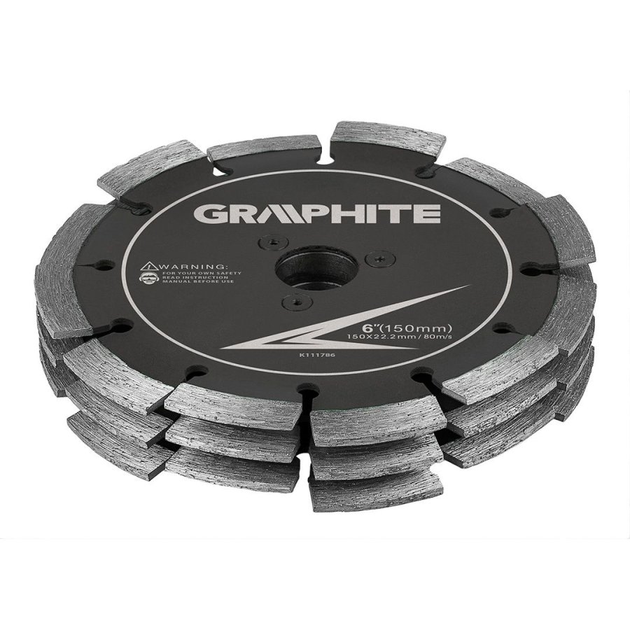 GRAPHITE 57H696 diamantový frézovací kotouč 150mm 3 řadý drážkovací 30mm